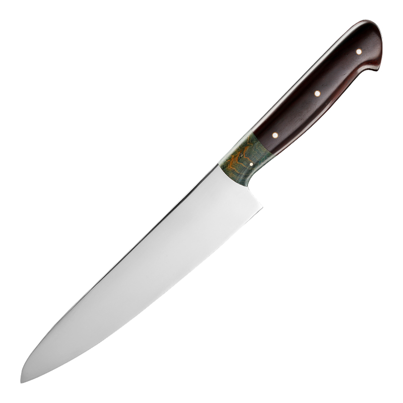 8-Inch Chef's Gyuto Knife, Sandvik 12C27N Steel, Rosewood