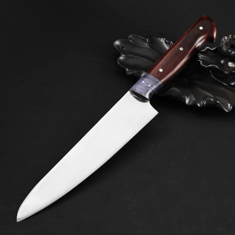 8-Inch Chef's Gyuto Knife, Sandvik 12C27N Steel, Rosewood