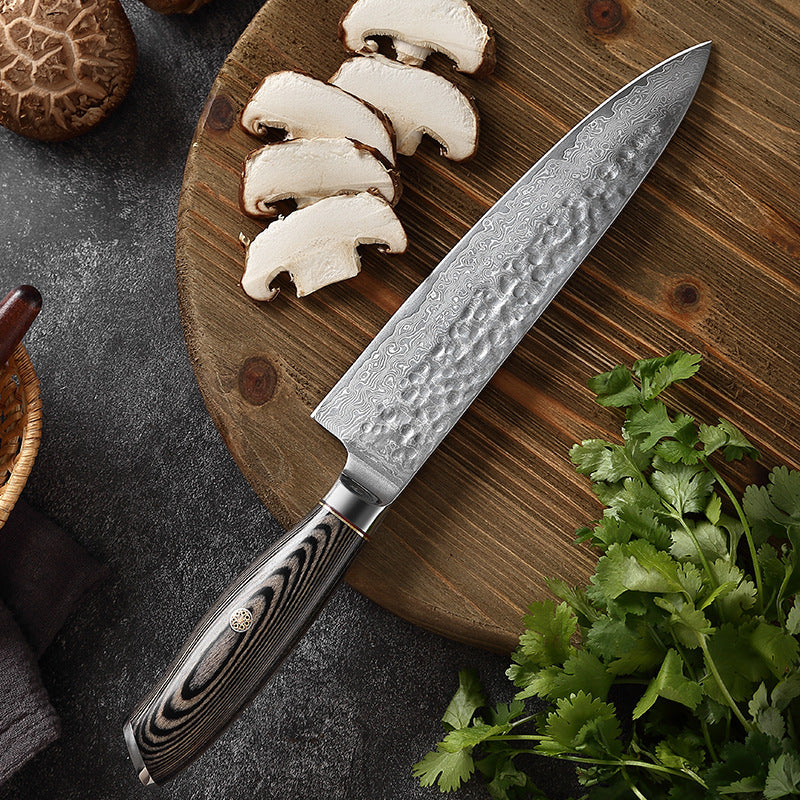 L Series 7.7-Inch Chef Knife, Damascus Steel, Wood