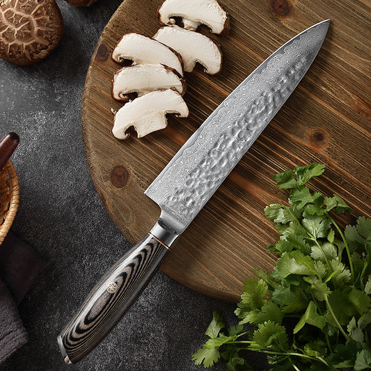 L Series 7.7-Inch Chef Knife, Damascus Steel, Wood, LC1101