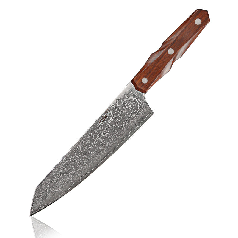 Damascus Steel Kiritsuke Japanese Knife 195mm (7.7") Rosewood Handle