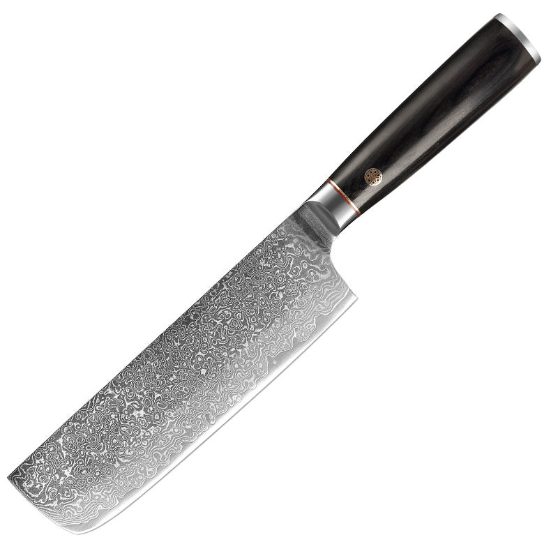 T Series 6.8-Inch Nakiri Knife, Damascus Steel, Wood