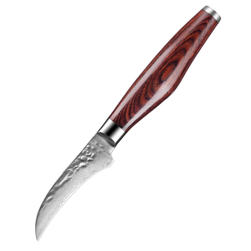 L Series 3-Inch Curved Paring Knife, Damascus Steel, Wood