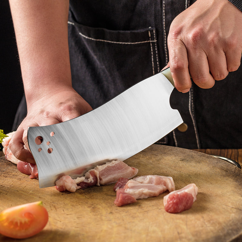 7.6-Inch Cleaver Knife, M390 Powder Steel, Micarta