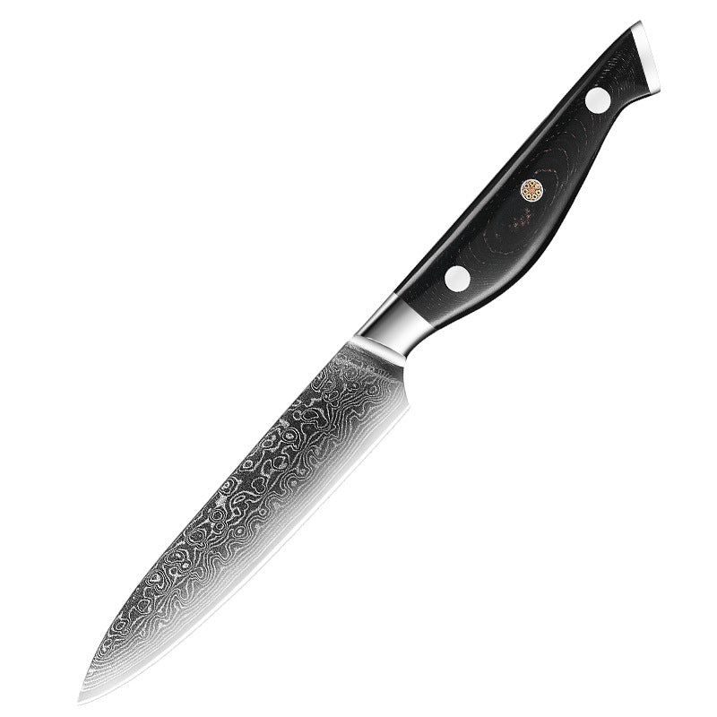 W Series Kitchen Chef Knife Set, Damascus Steel, Black