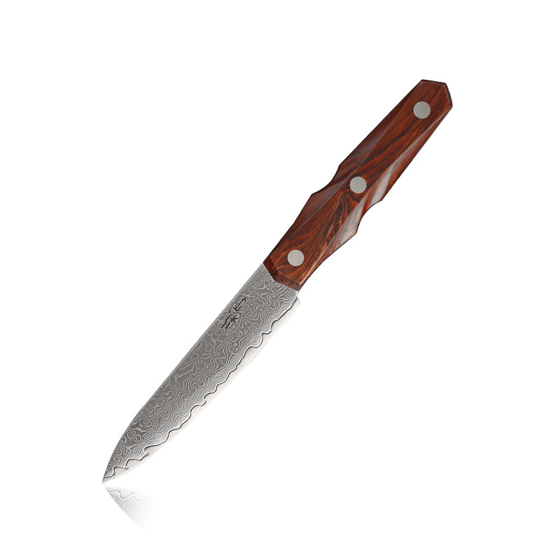 Damascus Steel Utility Knife 123mm (4.8") Rosewood Handle