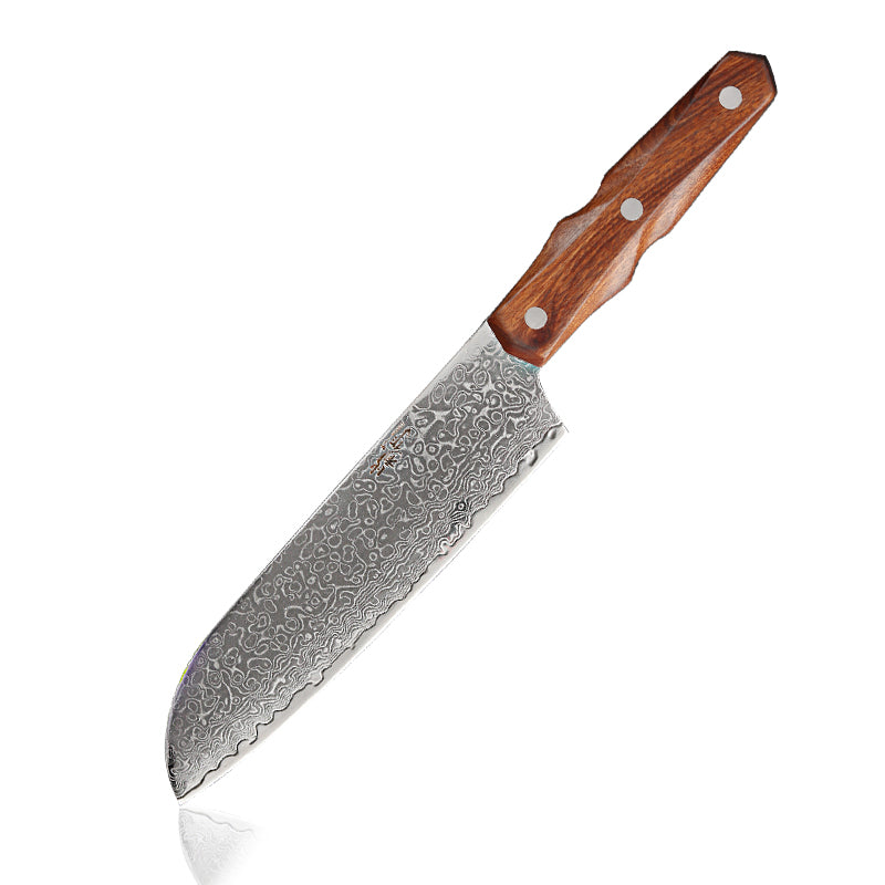 Damascus Steel Santoku 175mm (6.9") Rosewood Handle