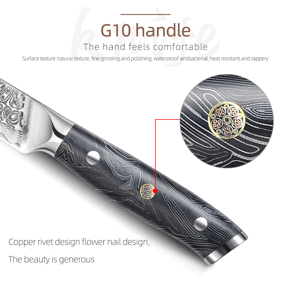 8-Inch Carving Knife, Damascus Steel, G10