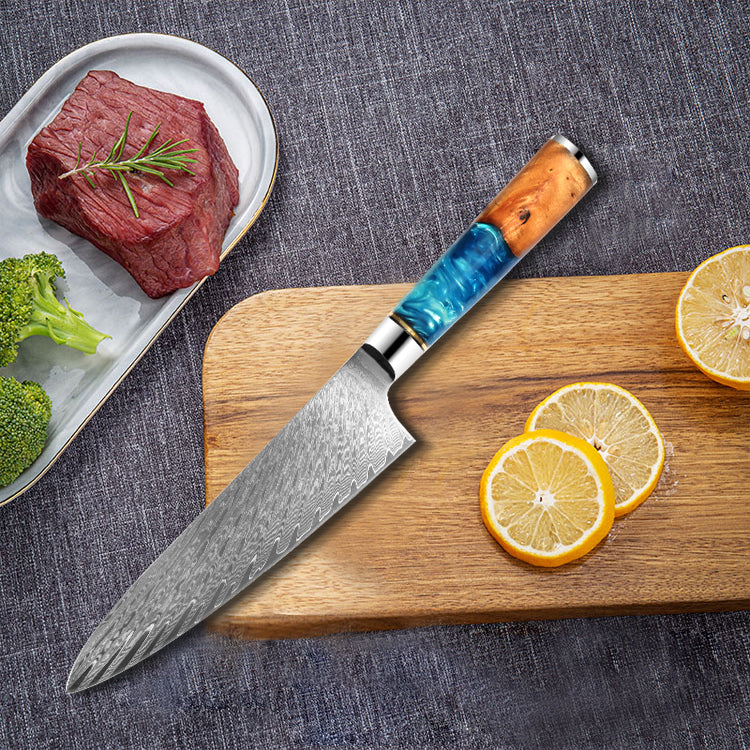 Ensemble de 9 couteaux de chef de cuisine en acier Damas VG10