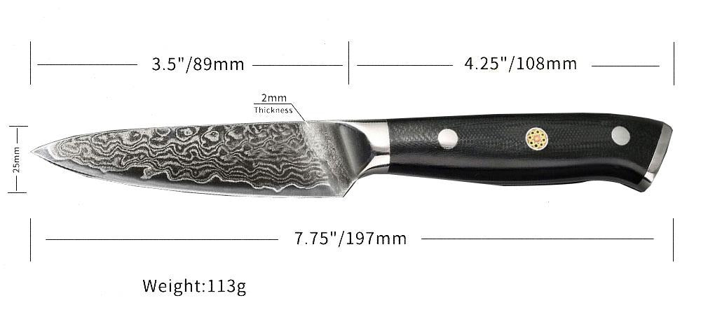 Classic 5-Pieces Knife Set, Damascus Steel, G10