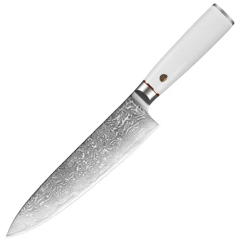 T Series 7.8-Inch Chef Knife, Damascus Steel, ABS, White