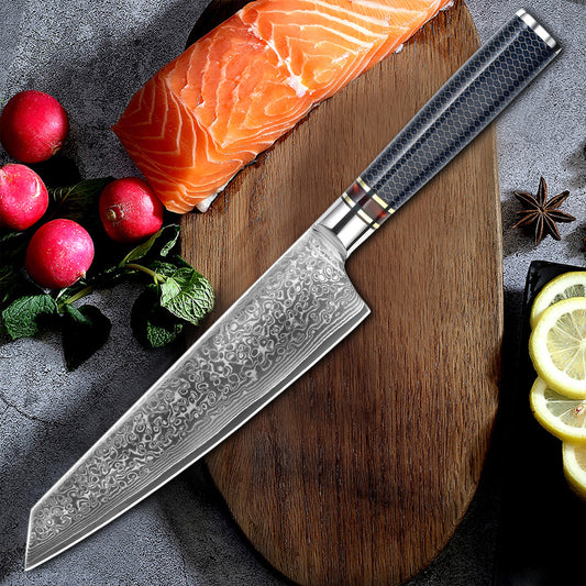7.7-Inch Kiritsuke Knife, Damascus Steel, Resin