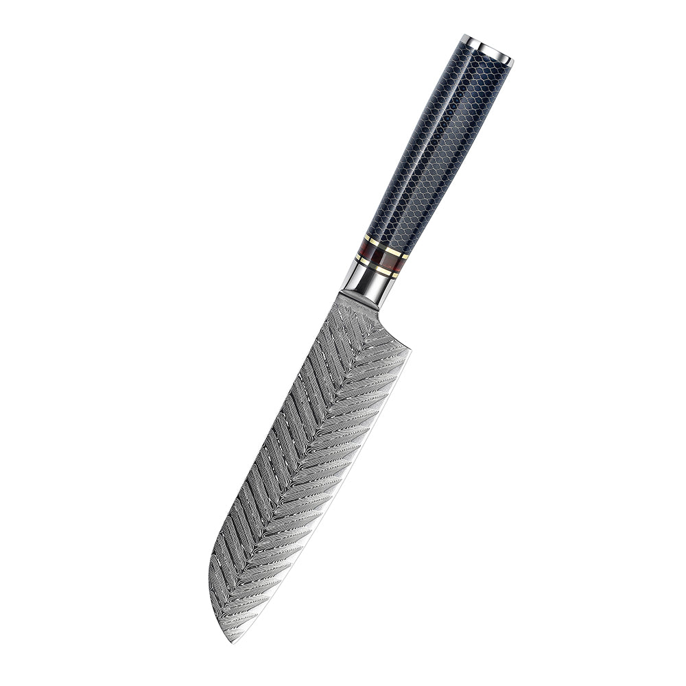 Couteau Santoku en acier damas japonais VG10 7"