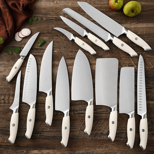 Creme White Series Knife Set, German 1.4116 Steel, ABS