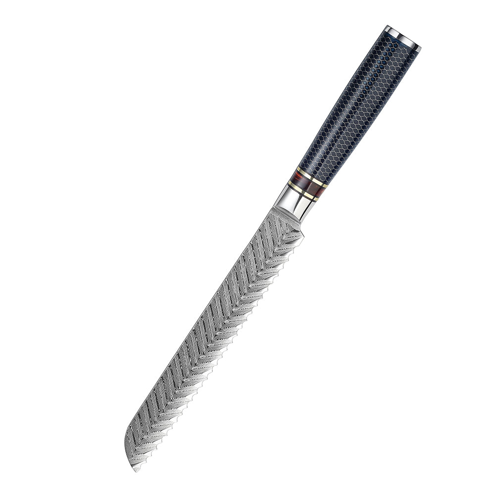 8-Inch Bread Knife, Damascus Steel, G10