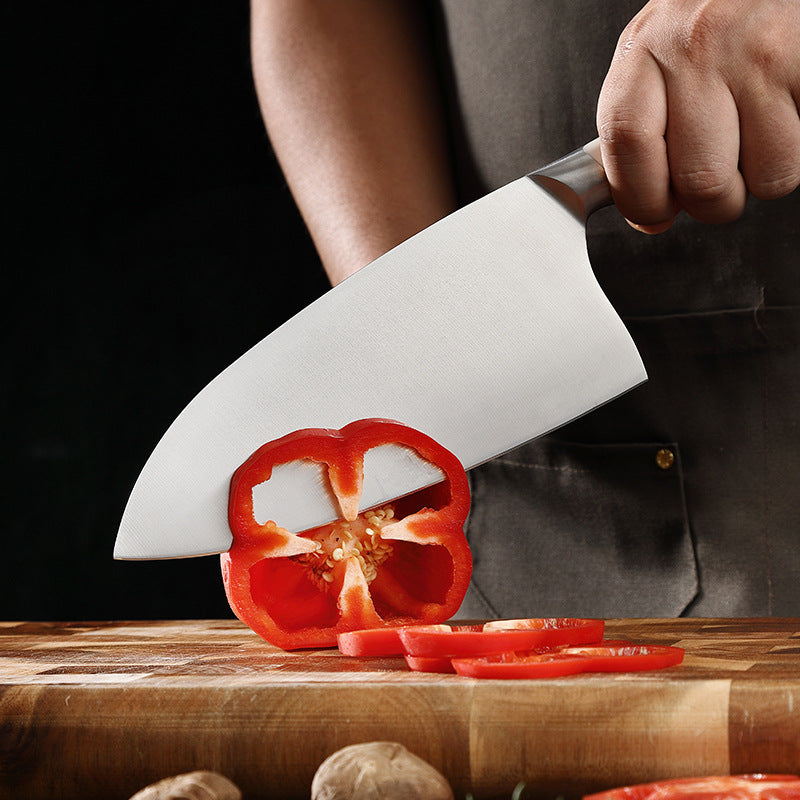 Creme White Series 7.7-Inch Cleaver Knife, German 1.4116 Steel, ABS