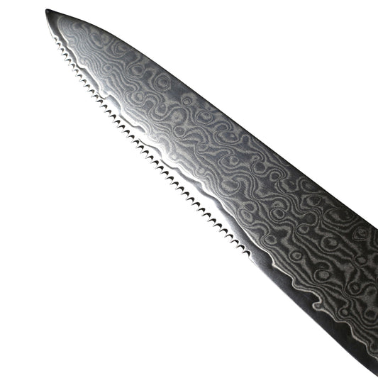 5-Inch Serrated Steak Knife, Damascus Steel, G10, DT1201