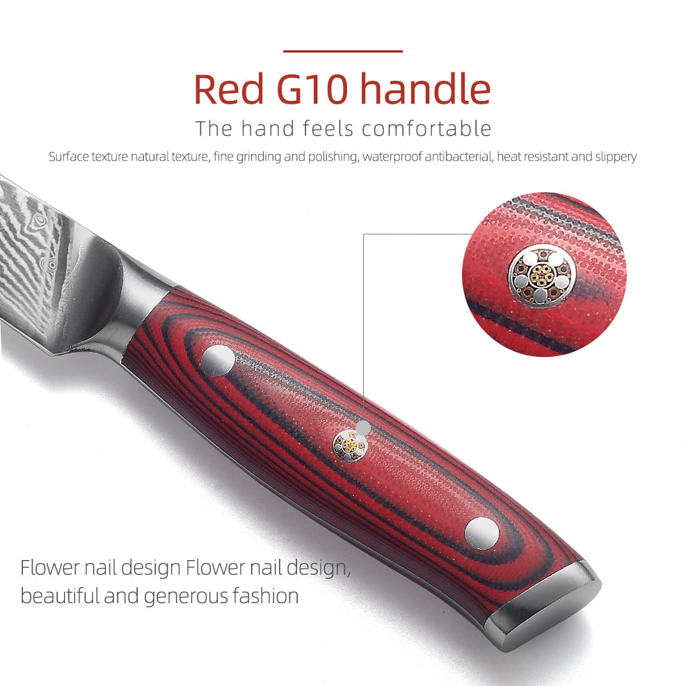 Couteau utilitaire en acier damas VG10 avec manche G10 de 5 po