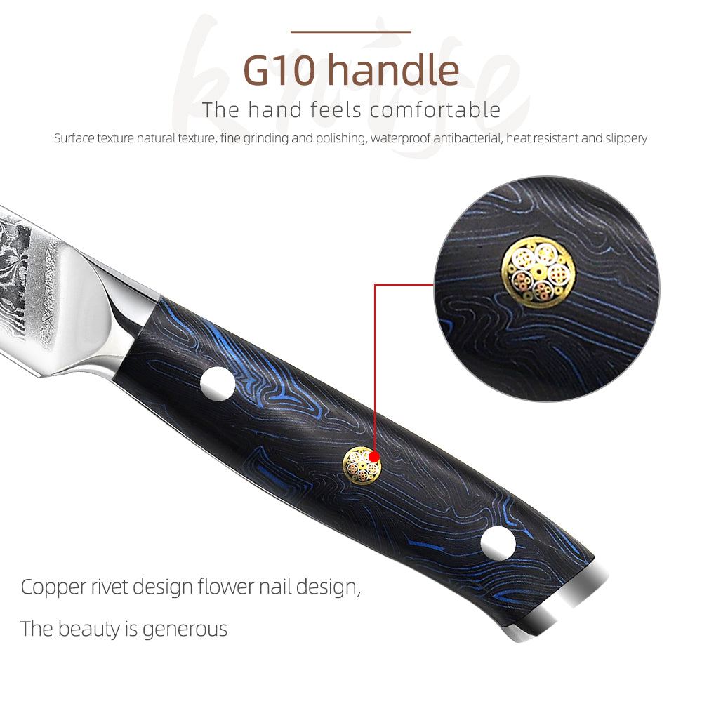 Cuchillo de cocina japonés Damasco de 3,5 "