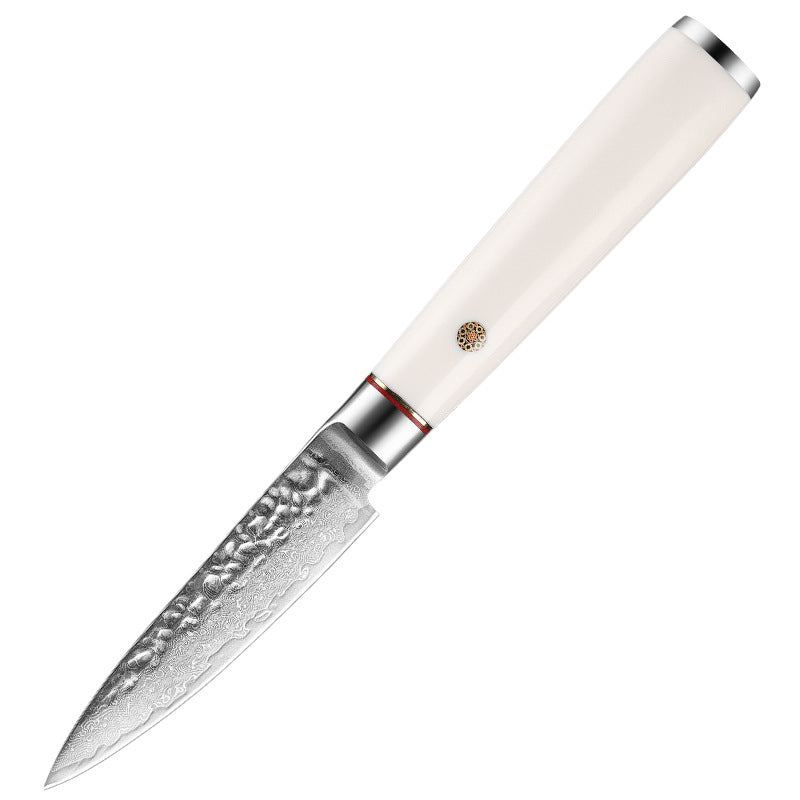 T Series 3.5-Inch Paring Knife, Damascus Steel, ABS, White