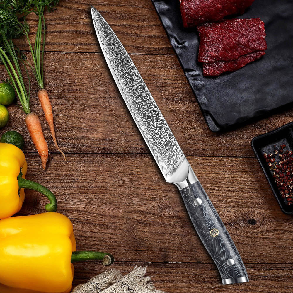 8-Inch Carving Knife, Damascus Steel, G10