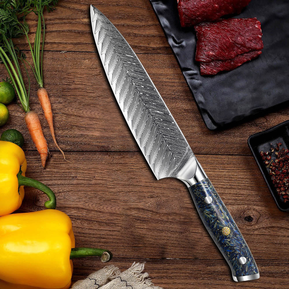 8-Inch Chef Knife, Damascus Steel, G10