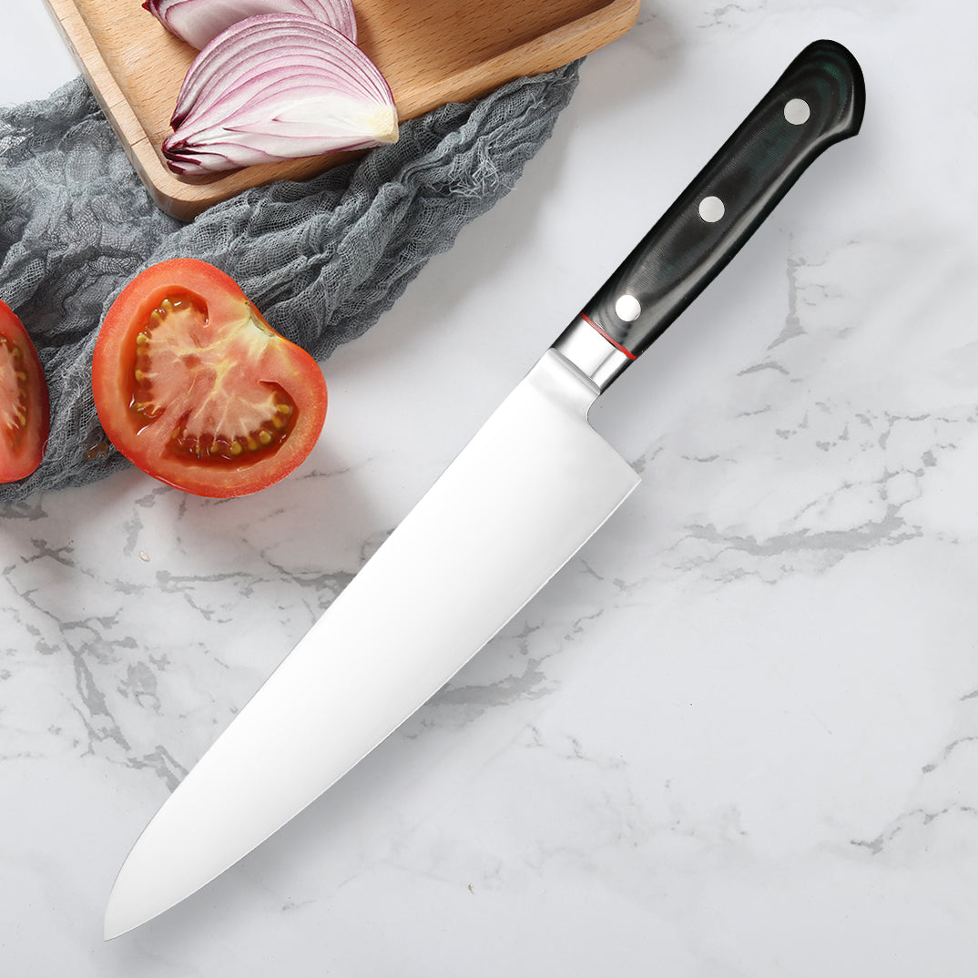 Classic 8.5-Inch Chef Knife, San Mai Steel, Micarta