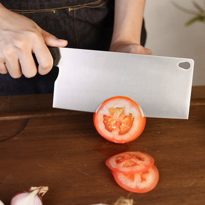 7 Inch Chinese Cleaver Knife, CobalMax Steel, Carbon Fiber Handle