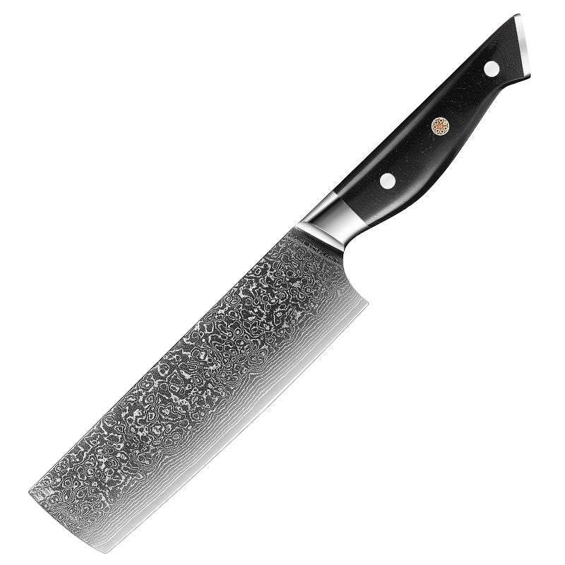 W Series Kitchen Chef Knife Set, Damascus Steel, Black