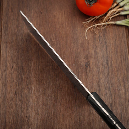 Custom Cleaver Knife, Powder Damascus Steel 188mm, Carbon Fiber