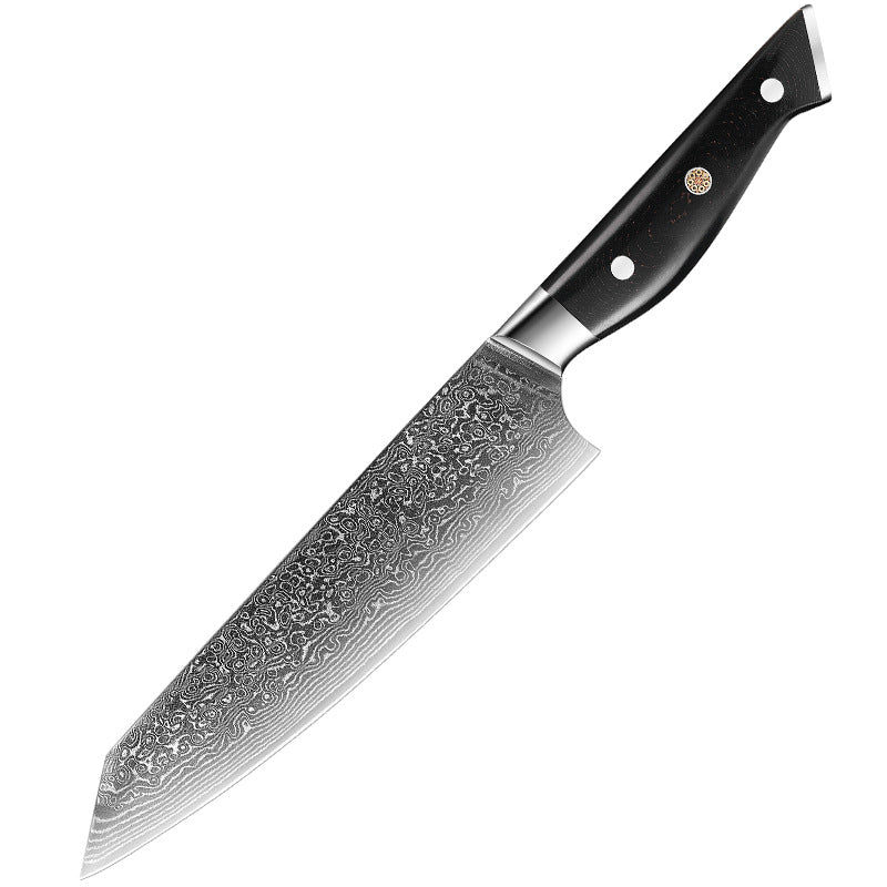 W Series Kitchen Chef Knife Set, Damascus Steel, Black