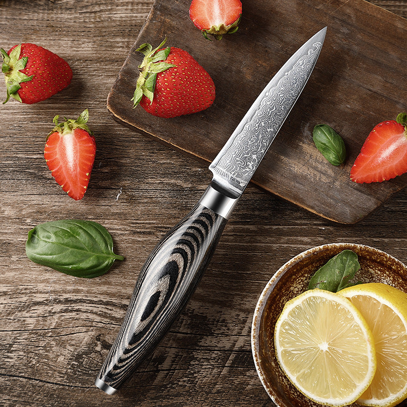 L Series 3-Inch Paring Knife, Damascus Steel, Wood