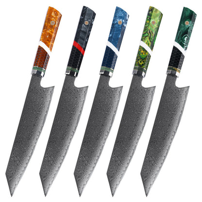 8.5-Inch Kiritsuke Chef's Knife, Damascus Steel, Resin