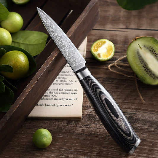 L Series 3.5-Inch Paring Knife, Damascus Steel, Wood