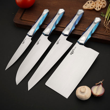 Custom Kitchen Utility Knife, Vanax Superclean Steel, Titanium