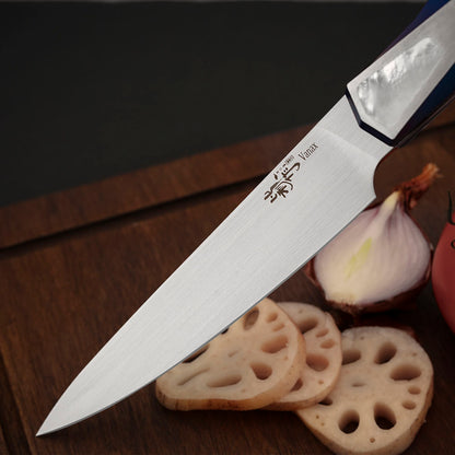 Custom Kitchen Utility Knife, Vanax Superclean Steel, Titanium