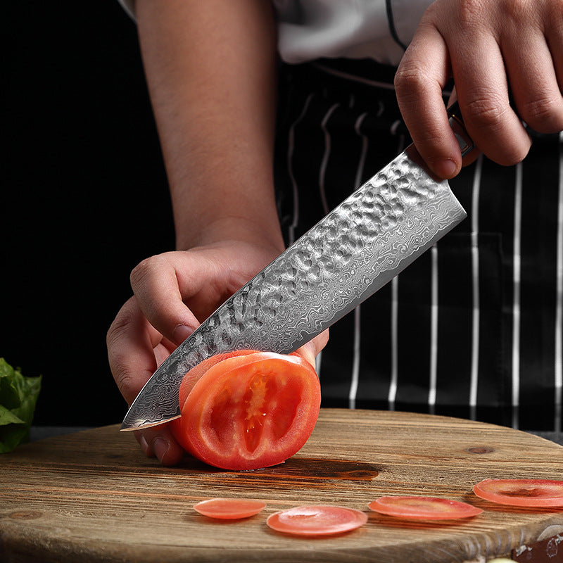 L Series 7.7-Inch Chef Knife, Damascus Steel, Wood