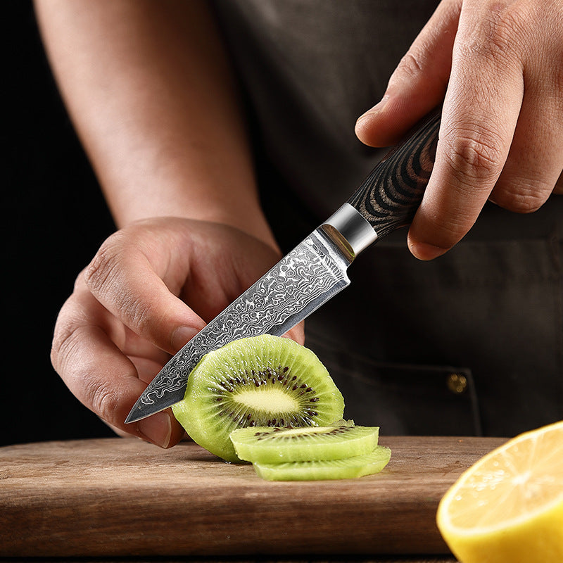 L Series 3-Inch Paring Knife, Damascus Steel, Wood