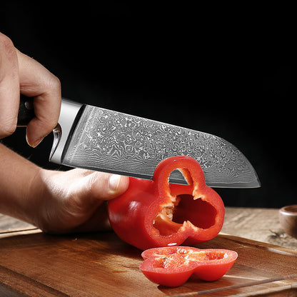 Classic 7 Inch Santoku Knife, High Carbon Damascus Stainless Steel