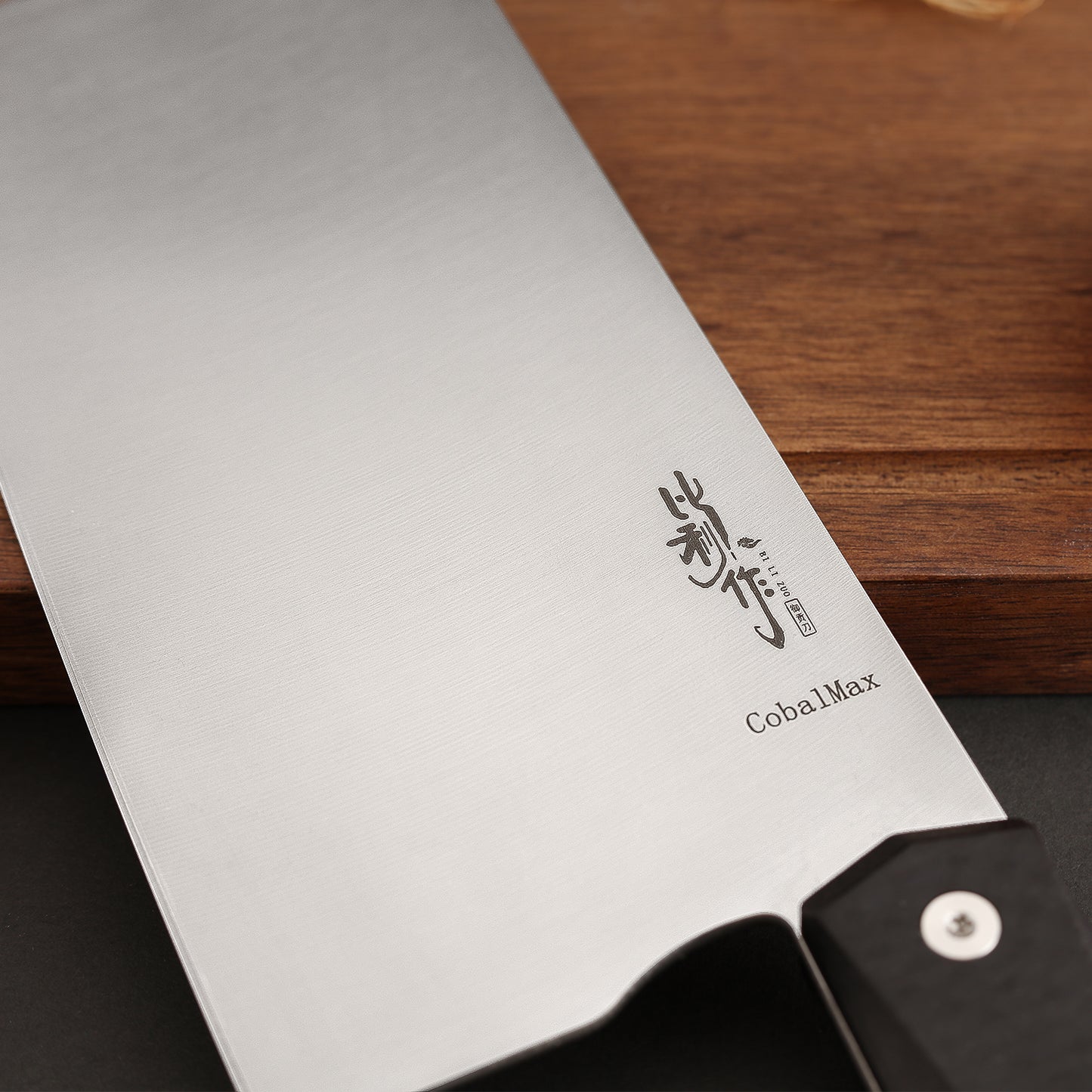 7 Inch Chinese Cleaver Knife, CobalMax Steel, Carbon Fiber Handle