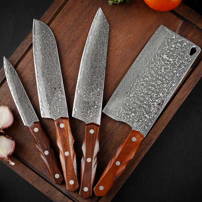 Damascus Steel Santoku 175mm (6.9") Rosewood Handle
