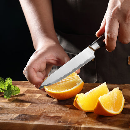 W Series Kitchen Chef Knife Set, Forged Stainless Steel, Brown