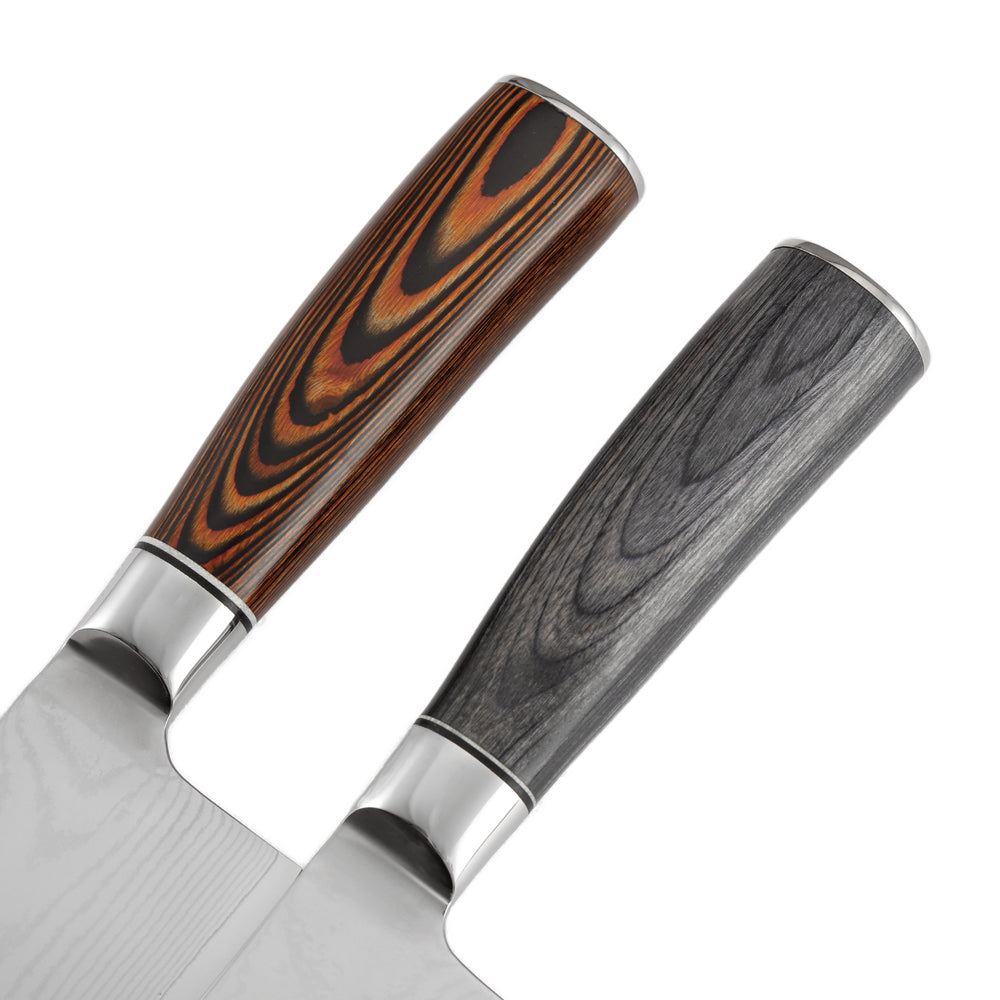 8 Inch Damascus Chef's Kiritsuke Knife, Pakkawood Handle