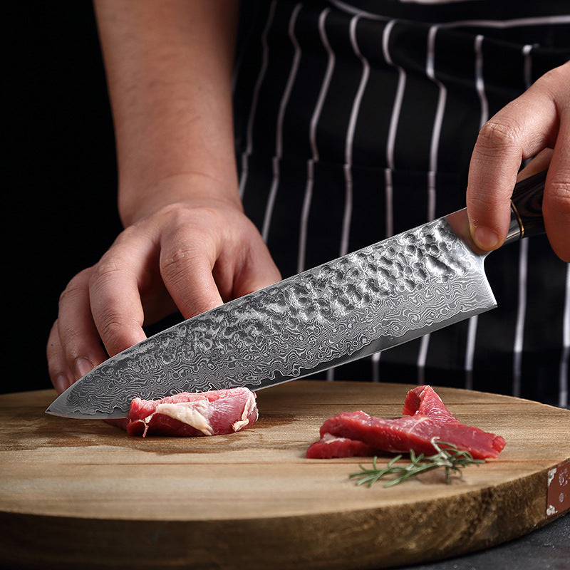 L Series 7.7-Inch Chef Knife, Damascus Steel, Wood