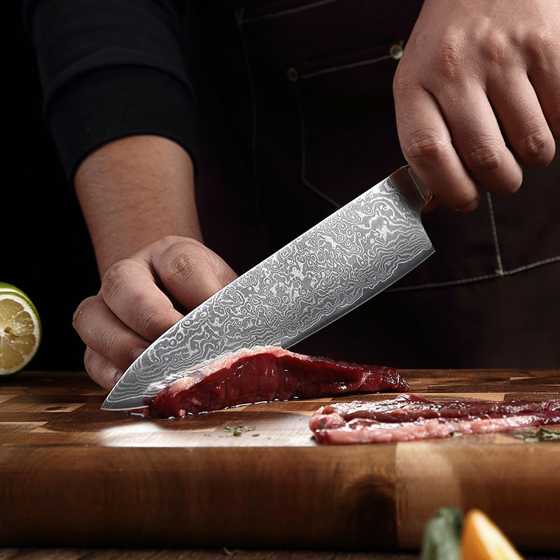Bamboo Series 7.7-Inch Chef Knife, Damascus Steel, Wood