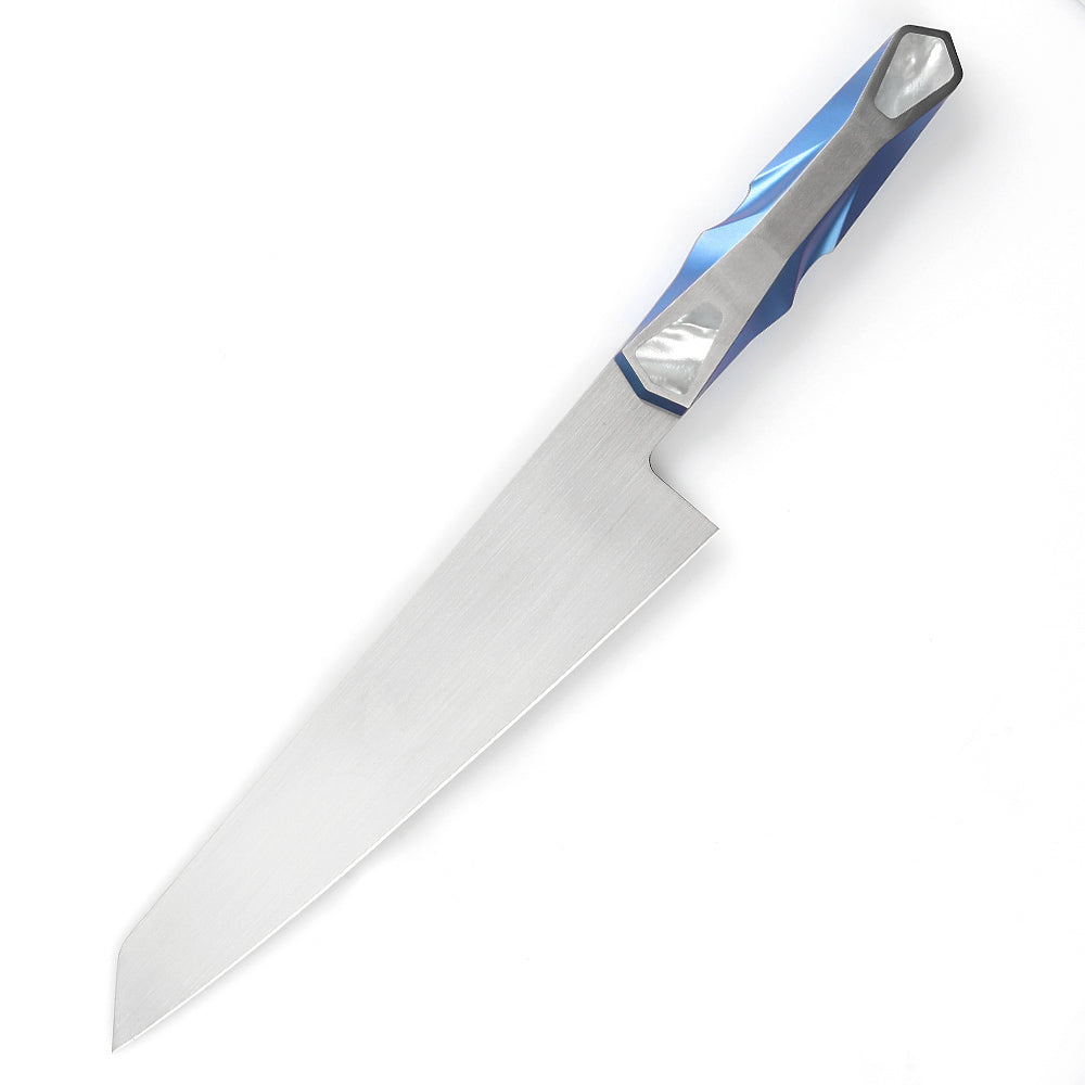 LAMBO FUTURISM Marine Kitchen Santoku Knife, Vanax Superclean Steel, Titanium