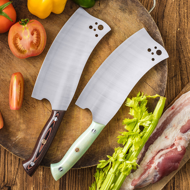 7.6-Inch Cleaver Knife, M390 Powder Steel, Micarta