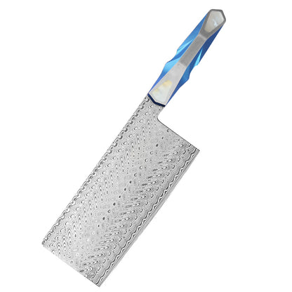 LAMBO FUTURISM Kitchen Chef's Knife, Damasteel Powder Steel, Titanium&Mother of Pearl