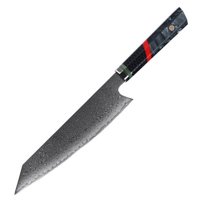 8.5-Inch Kiritsuke Chef's Knife, Damascus Steel, Resin