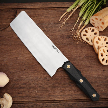 Nakiri Knife Vanax SuperClean Stainless Steel Carbon Fiber